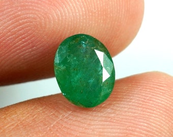 1,90 CTS esmeralda natural ovalada piedra preciosa suelta piedra facetada Piedra preciosa esmeralda Piedra de nacimiento Esmeralda Esmeralda facetada Regalo para ella