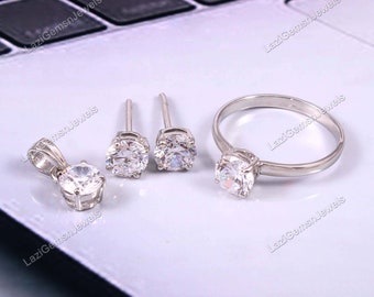 Bridal Jewellery Set, Wedding Earrings and Necklace, Bridesmaids cz Jewellery, Bridesmaids Gift, Wedding Earrings, Wedding Necklace