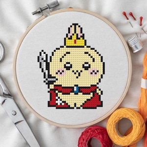 Chiikawa Usagi King Cross Stitch Pattern – Kawaii Anime PDF