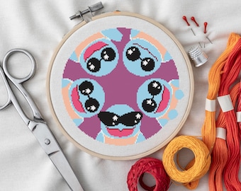Squirtle Squad Cross Stitch Pattern | Pokemon Embroidery (PDF Pattern)