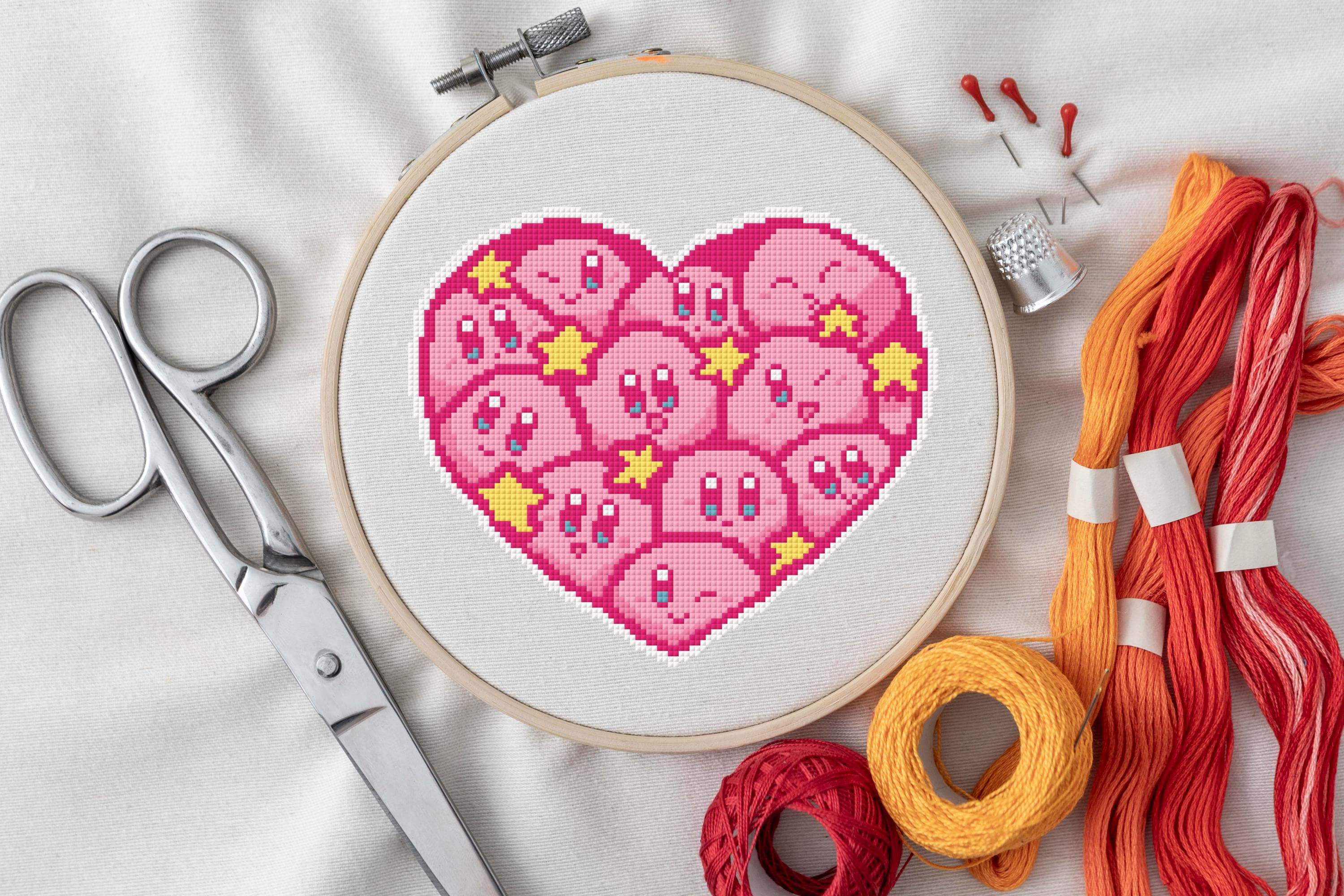 Kirby cross stitch - Etsy 日本