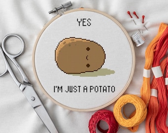 Patrón de punto de cruz de patata kawaii / Diseño divertido y geek (Patrón PDF)