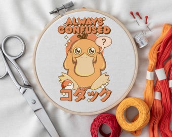 Psyduck Cross Stitch Pattern | Always Confused | Funny Pokémon PDF Pattern