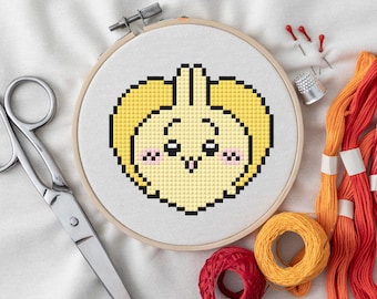Chiikawa Usagi in Heart Cross Stitch Pattern – Kawaii Anime PDF