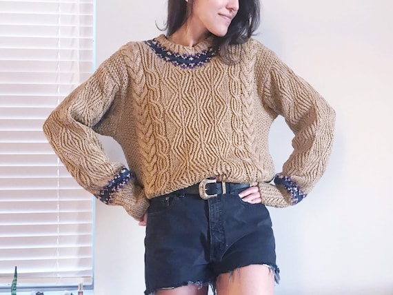 hand knit jute polo sweater