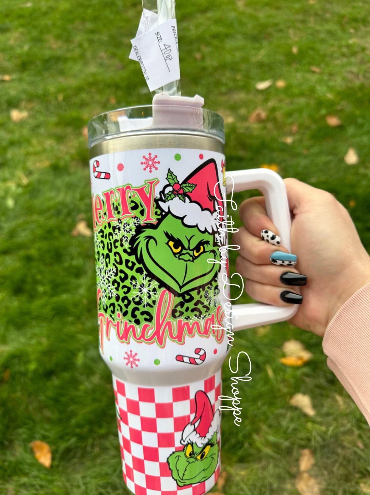 Pink Handle Grinch 40 Oz Tumbler 40oz Tumbler Grinchmas Whoville Pink  Christmas Pink Grinch Grinch Stanley Dupe 