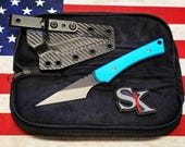 Handmade Mesu Tactical Scalpel – Anodized Titanium, Carbon Fiber Sheath