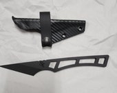 Dark Side Skeleton Mesu, 3/16" Nitro-V Steel, Armor Black Cerakote, kydex sheath, free shipping!