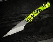 Custom kirinite Mesu! Kirinite scales cover this 3/16 AEB-L Steel, graphite Cerakote and CF Sheath. Gifts for dad's and grads, father's day
