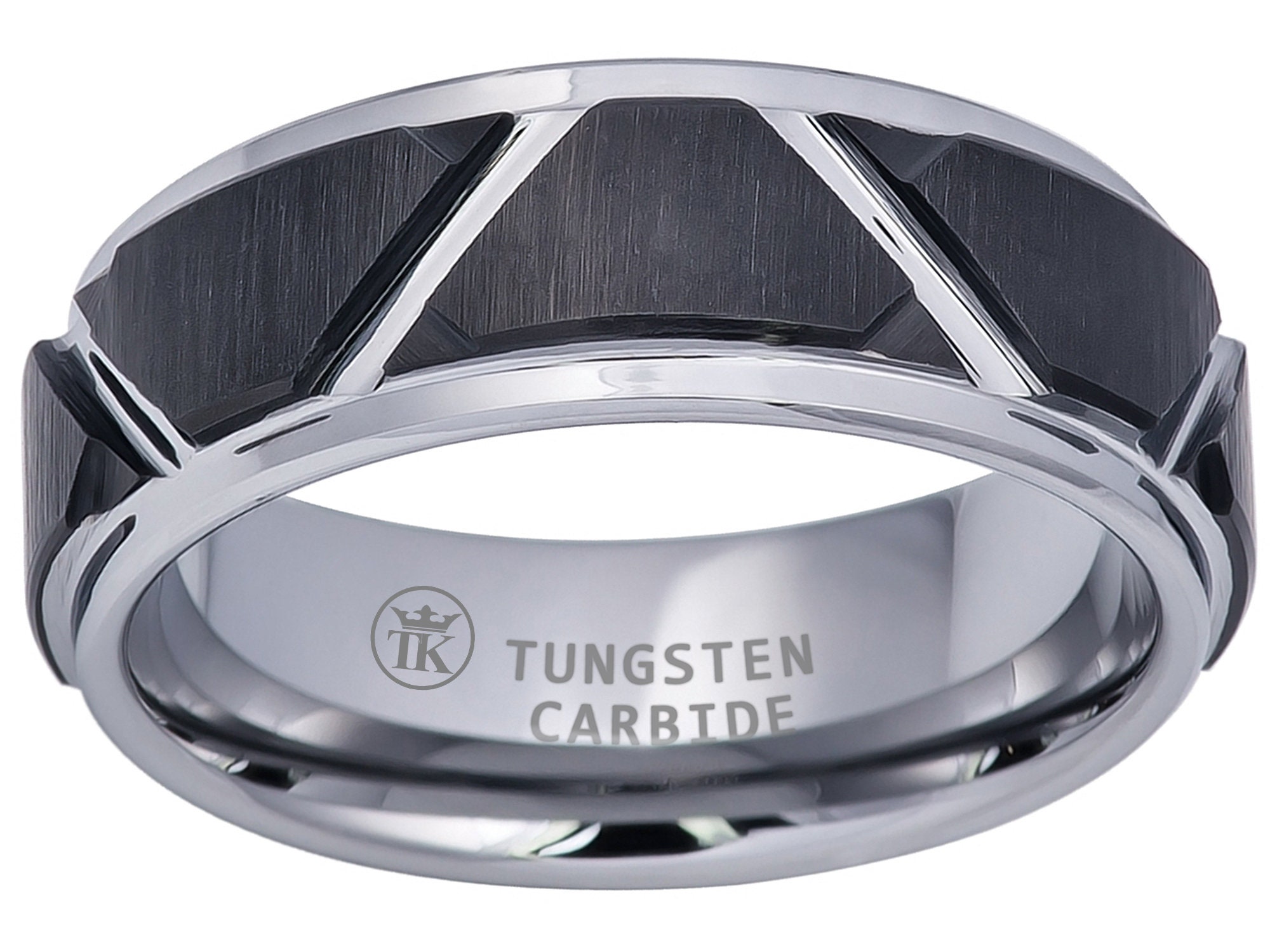 Two-tone Black/black-rose Gold Ion-plated Trapezoid Brushed