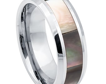 Honorゴールドメッキタングステンベベルエッジ仕上げフラットリングwith Brushedセンター 8 mm　並行輸入品 | Honorゴールドメッキタングステンベベルエッジ仕上げフラット