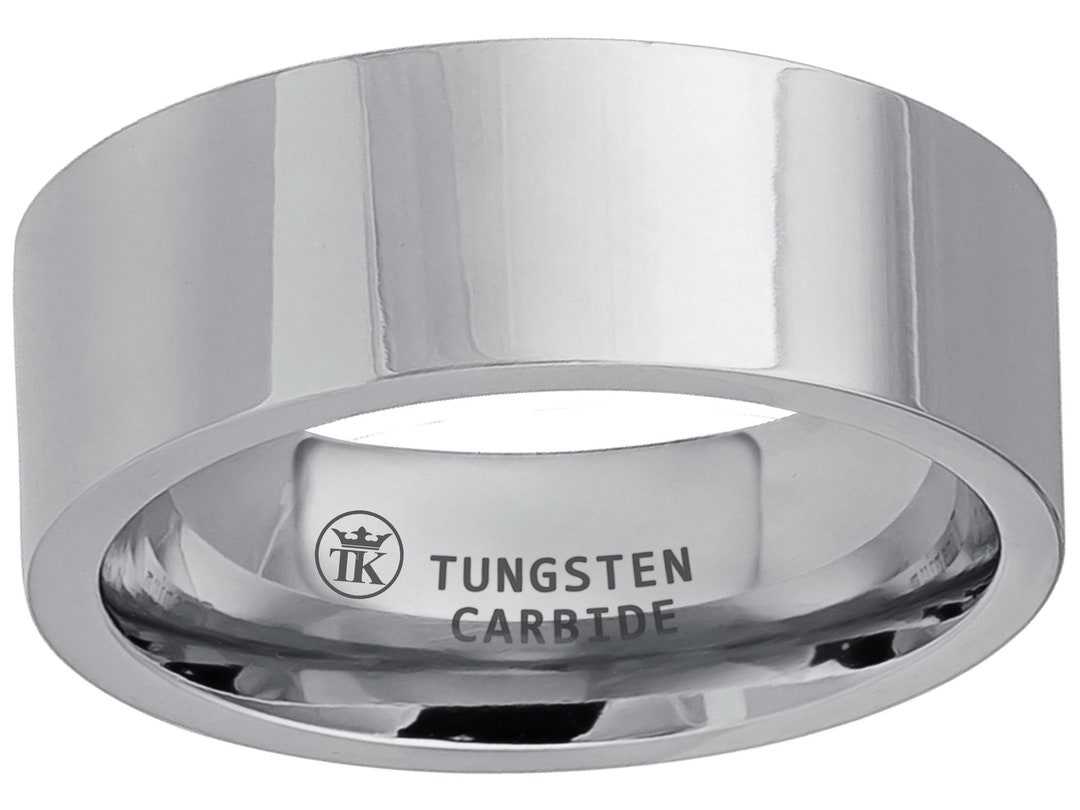 Polished Pipecut Tungsten Ring Comfortfit Unisex Men's Women's Band