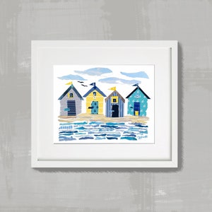 Beach Huts Print (Yellow)