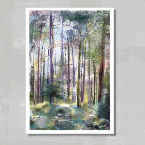 Haldon Forest. Digital painting print/poster.