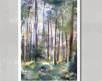 Haldon Forest. Digital painting print/poster.