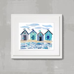 Beach Huts Print (Blue)