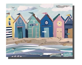 Six Beach Huts Print