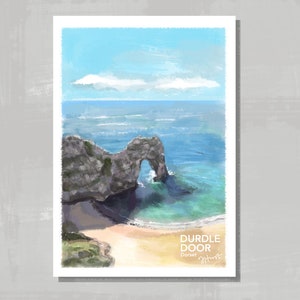 Durdle Door, Dorset. Digital painting print/poster.