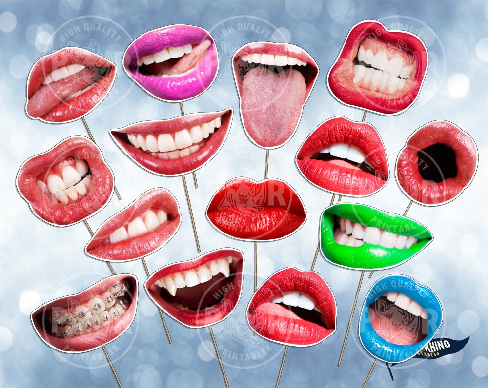 Giant Mouths Photo Booth Party Props Decoration Silly Crazy Etsy