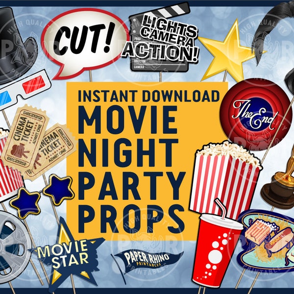 Movie Night Props Etsy