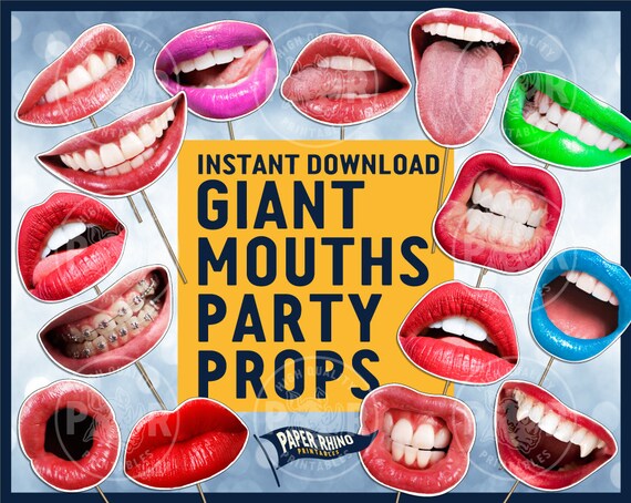 20 Pcs Halloween Photo Booth Props – Funny Mouth & Lips On Wood Sticks For Parties, Weddings, Birthdays