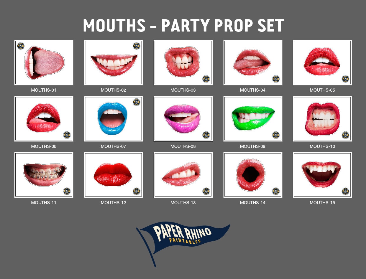 Giant Mouths Photo Booth Party Props Decoration Silly Crazy Etsy