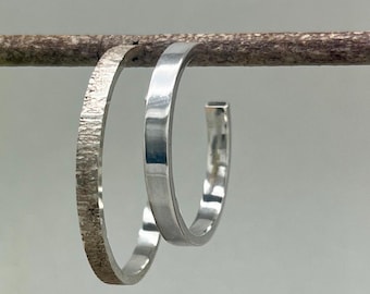 Silver Hoop Earrings Handmade Earrings