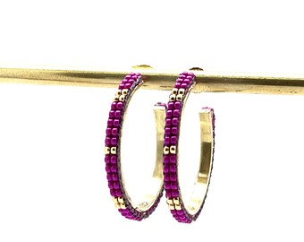 Hoop earrings with Miyuki beads