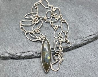 necklace with labradorite pendant