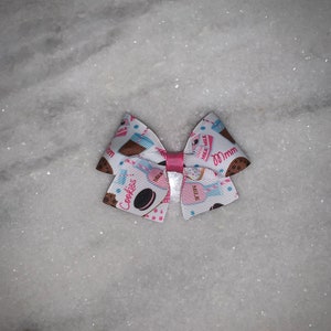 Mini Milk & Cookie Lover Clip Bow, Black, Pink or White Crochet Headband, Oreos, Chocolate Milk, Baby Hair Clip, Sugar Cookie, Santa