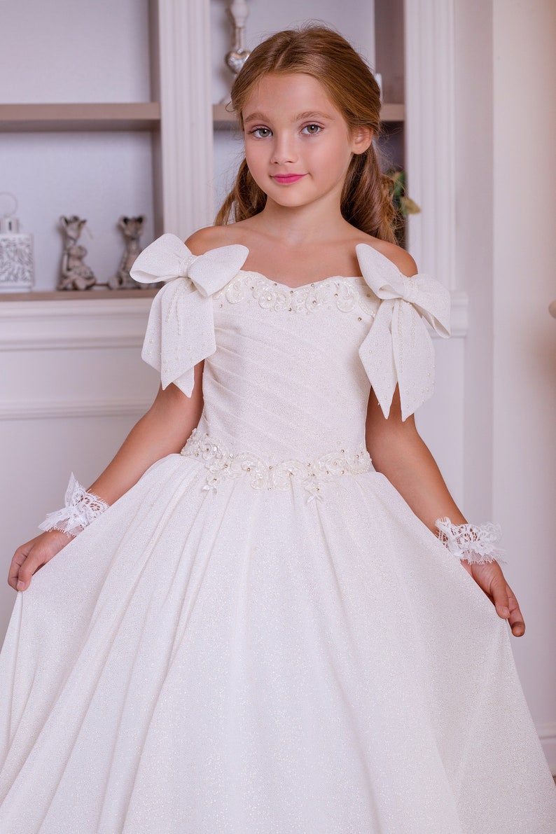 Ivory Flower Girl Dress For Toddler Ivory Flower Girl Dress Lace Girl Dress Chiffon Ivory Flower Girl Dress Long Ivory Flower Girl Dress