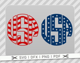 USA Flag Monogram Svg | Monogram Font Svg | Monogram Alphabet Svg | Monogram letters svg files for cricut silhouette