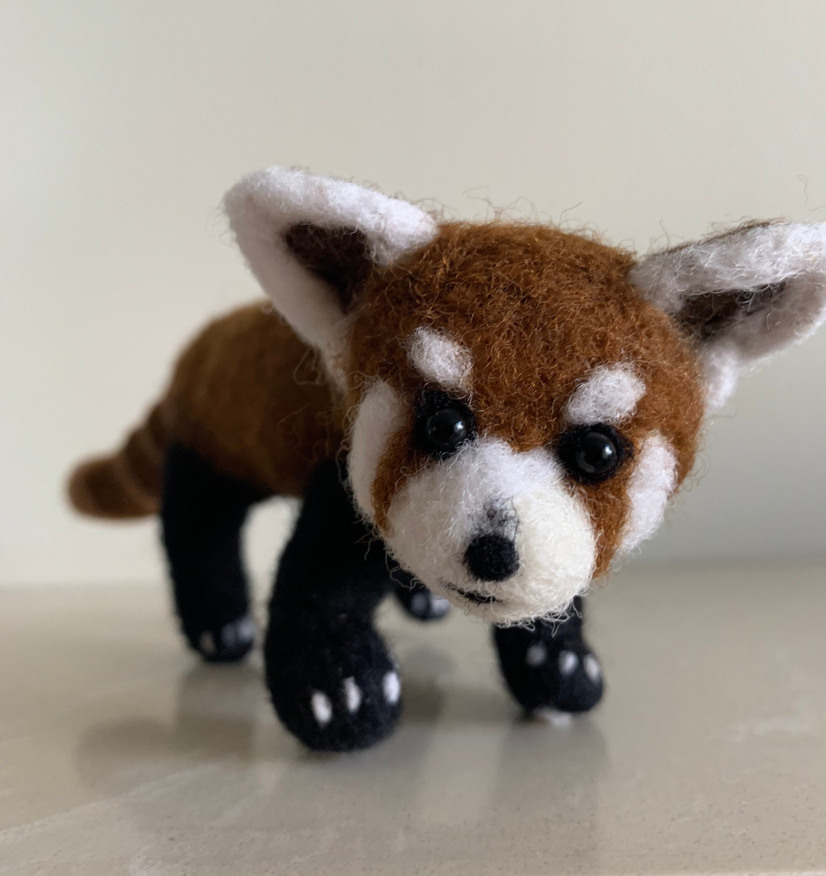 Red Panda Needle Felt Needle Felted Sculpture Wool Etsy