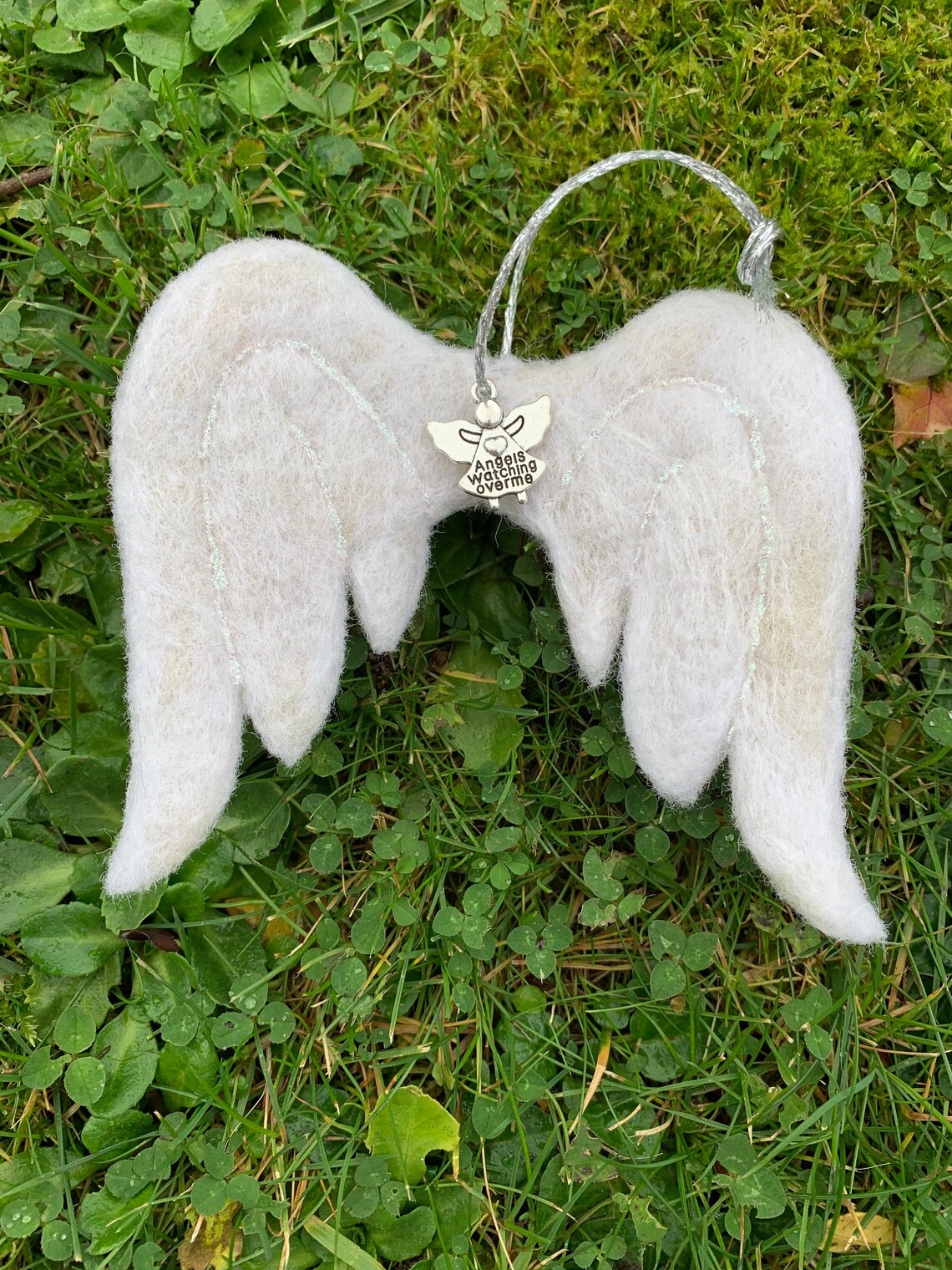 Angel Wings Needle Felt Bauble / Wall Hanging Memorial Etsy