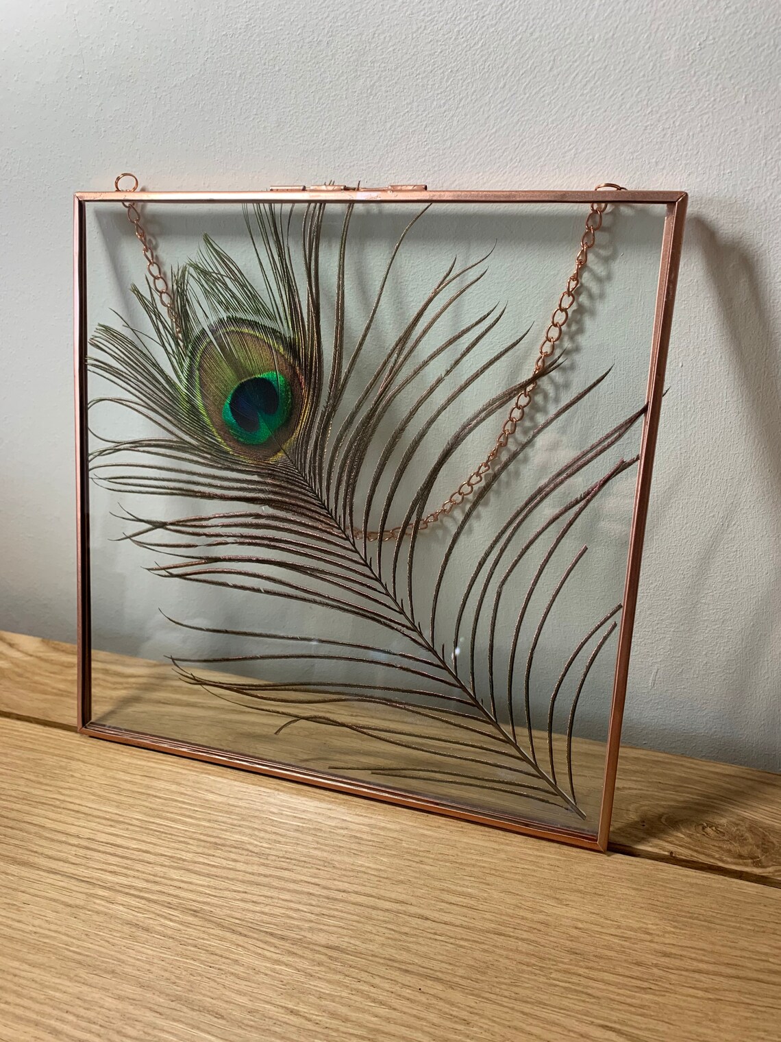 Peacock feather frame peacock glass frame Etsy