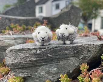 Herdwick sheep - real herdwick wool  - sheep - needle felt sculpture - art - fibre art - desk buddy