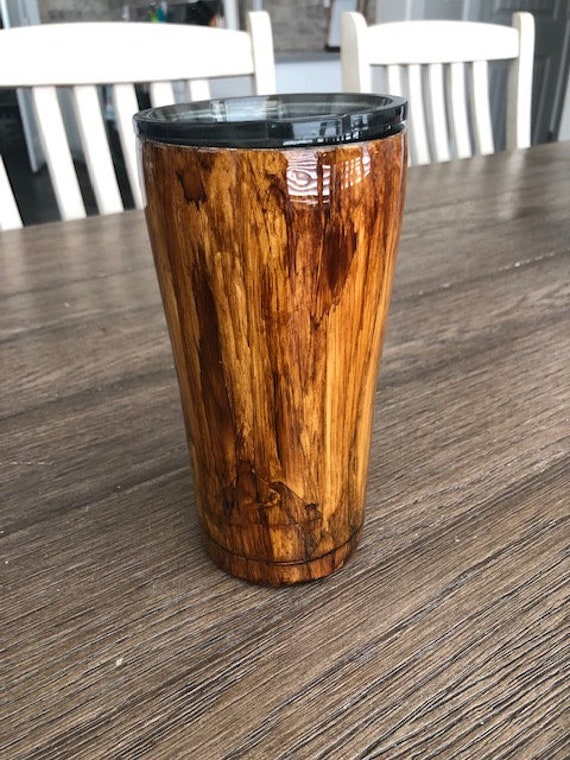 Wood Grain Tumbler With American Flag And Deer Mens Tumbler Etsy