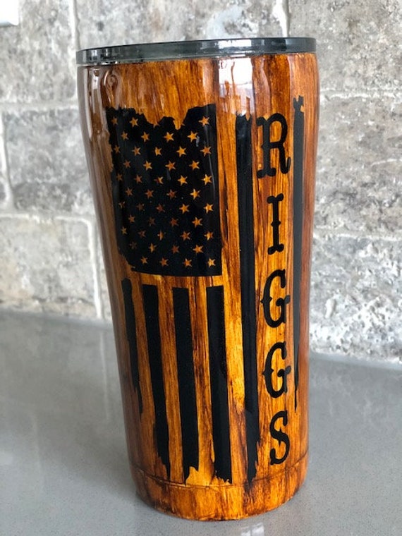 Wood Grain Tumbler With American Flag Woodgrain Tumbler Etsy Wood Grain Tumbler With American Flag Woodgrain Tumbler Etsy