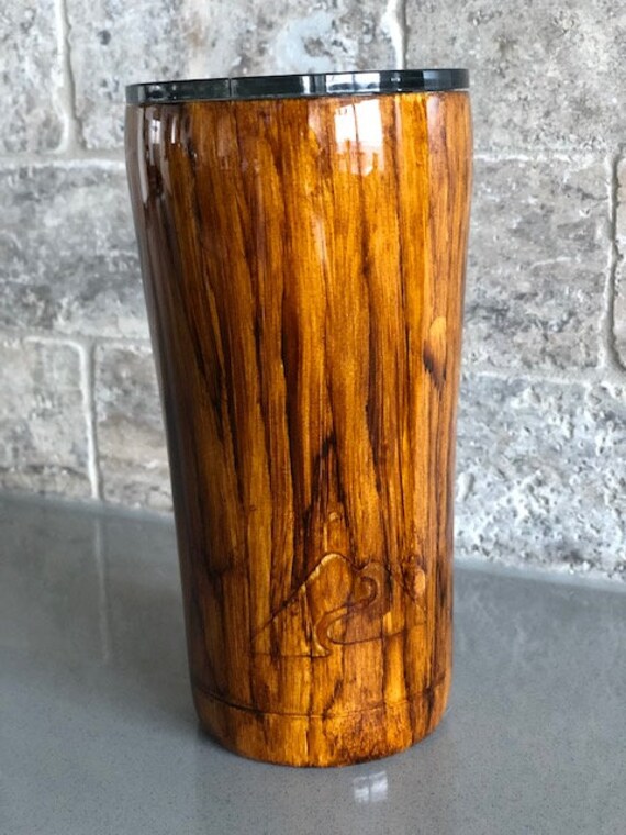 Wood Grain Tumbler With American Flag Woodgrain Tumbler Etsy