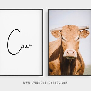 Set of 2 Printable Farmhouse Cows Prints Rural Digital | Etsy