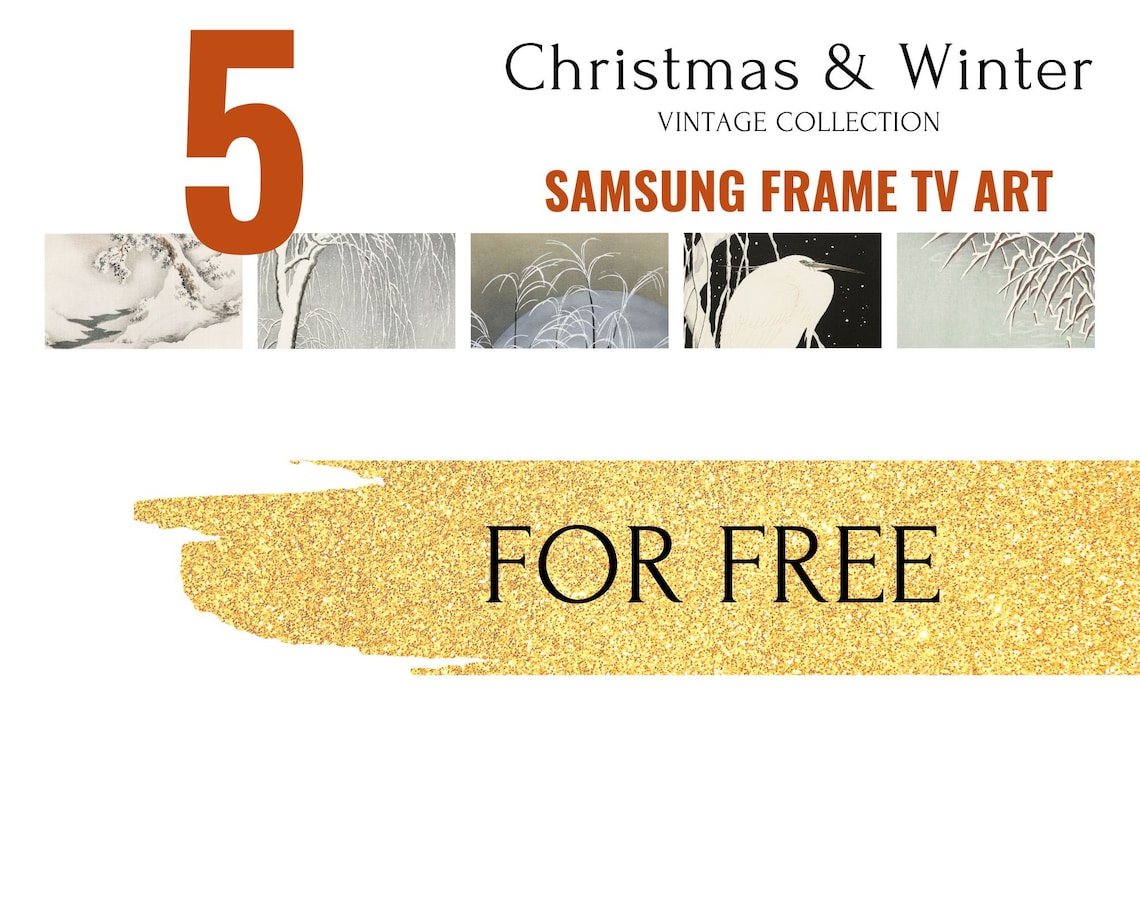 Set of 100 5 Free Samsung Frame Tv Art Christmas Bundle Holidays Classic Vintage Collection