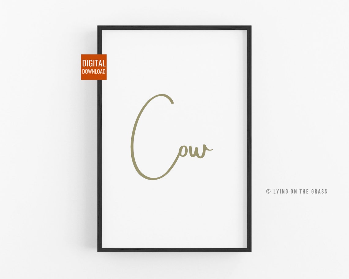 Set of 2 Printable Farmhouse Cows Prints Rural Digital | Etsy