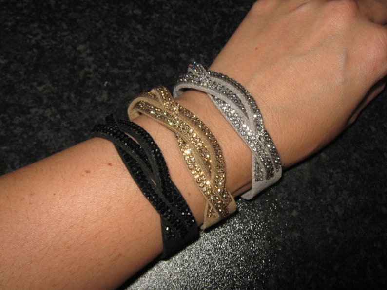 night out accessories Sparkly trio of bracelets velvet sparkles
