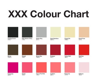 XXX Colour Chart - A3 Poster