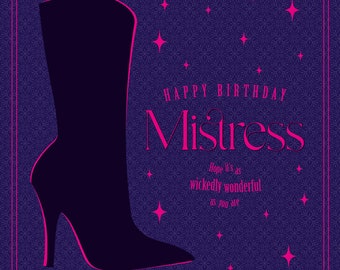 Happy Birthday Mistress - Greeting Card