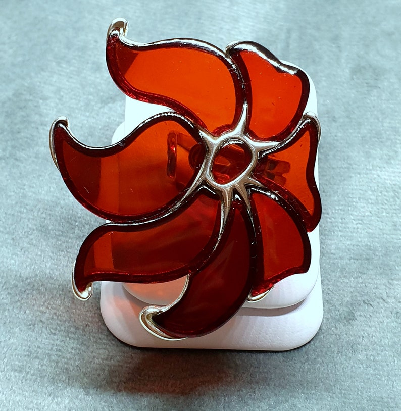 very Big Baltic Amber Ring-Cognac-925 Sterling silver-O UK-7 12 US size-23.0 Gram-Free US Shipment