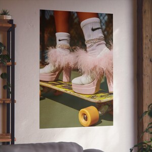 High Fashion Platform Heels on Skateboard Poster | Fine Art Poster