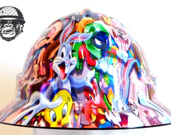 Custom Hydrographic Wide Brim Safety Hard Hat AQUA WIDE