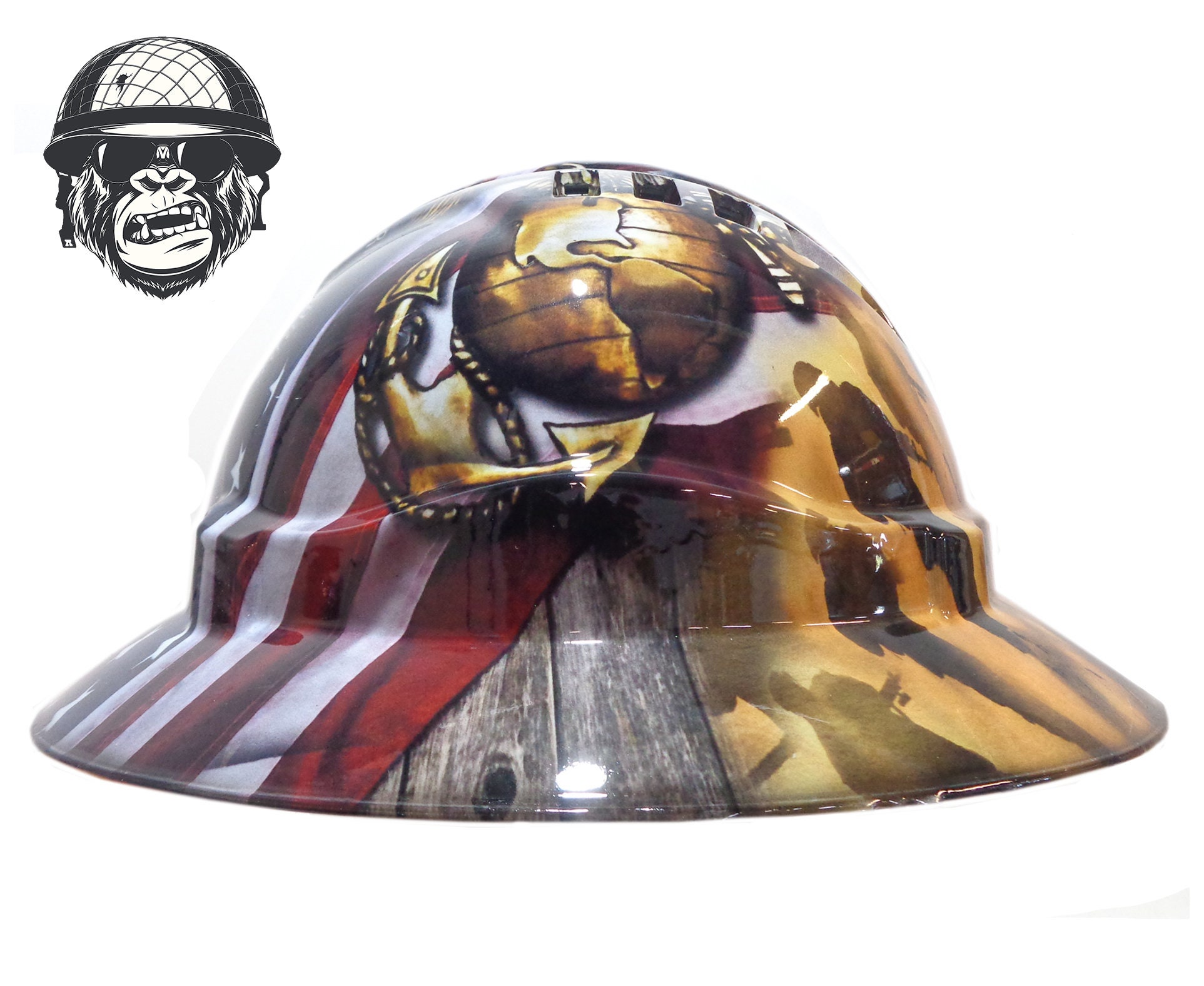 Custom Hydrographic Wide Brim Safety Hard Hat Corps Forces Etsy