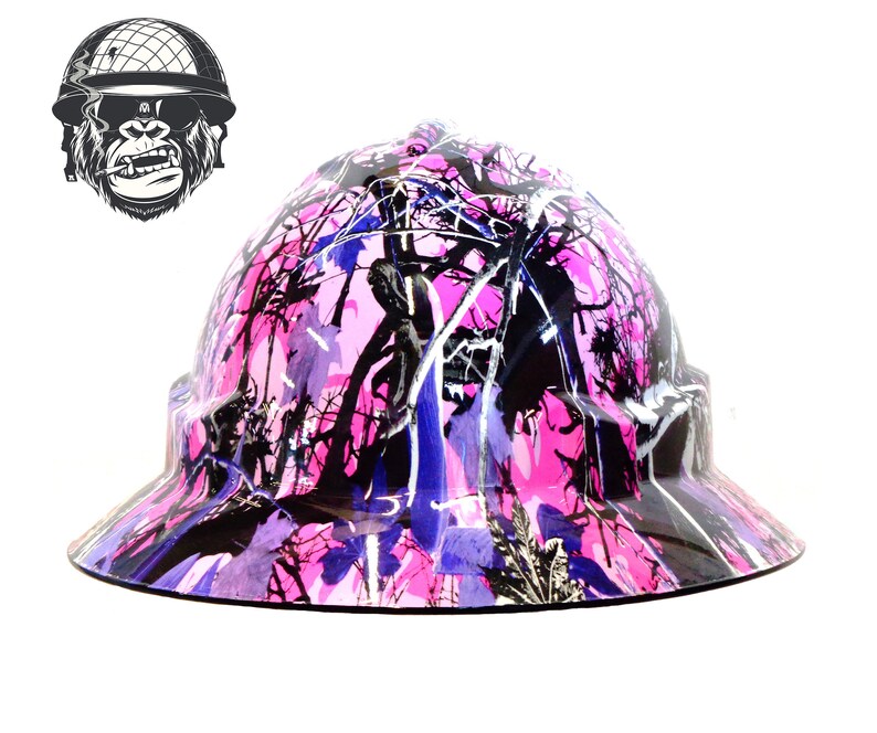Custom Hydrographic Wide Brim Safety Hard Hat PINK CAMO Etsy